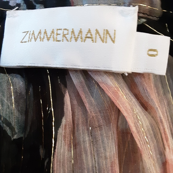 Zimmermann metallic sheer balloon sleeve top size 0. - Picture 2 of 4